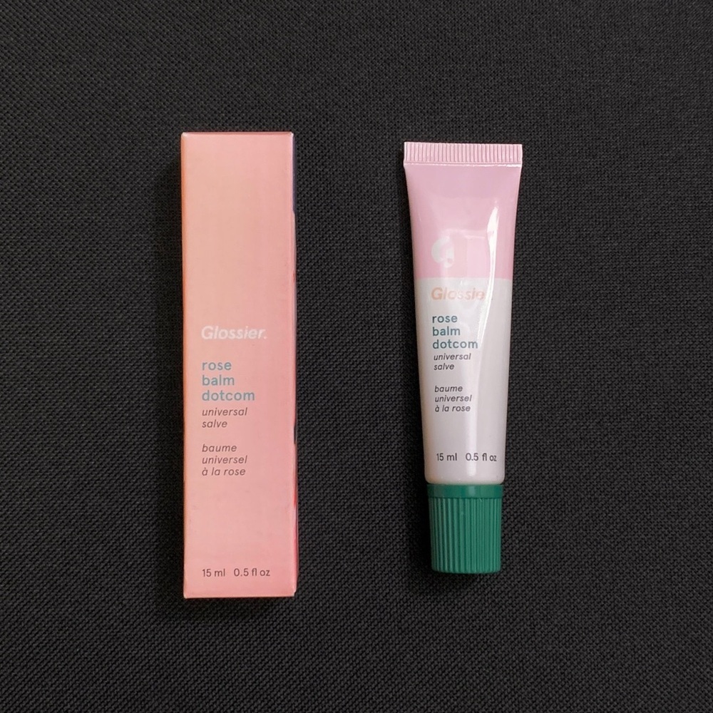 GLOSSIER Rose Balm Dot Com Lip Balm & Skin Salve — Full Size .5 oz